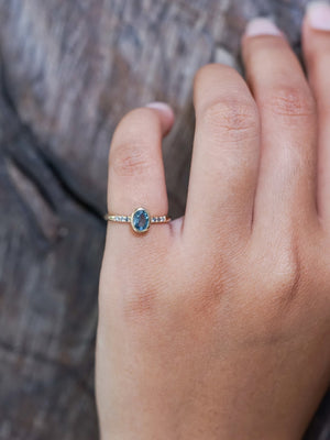 Blue Sapphire Ring in Ethical Gold - Gardens of the Sun | Ethical Jewelry
