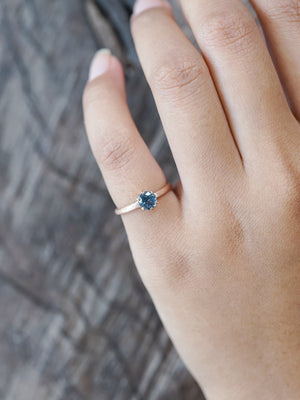 Blue Spinel Ring in Ethical Rose Gold - Gardens of the Sun | Ethical Jewelry