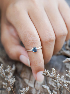 Blue Spinel Ring in Ethical Rose Gold - Gardens of the Sun | Ethical Jewelry