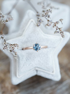 Blue Spinel Ring in Ethical Rose Gold - Gardens of the Sun | Ethical Jewelry