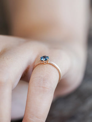 Blue Spinel Ring in Ethical Rose Gold - Gardens of the Sun | Ethical Jewelry