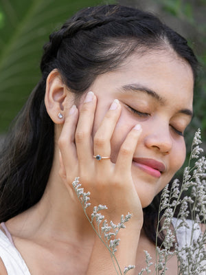 Blue Spinel Ring in Ethical Rose Gold - Gardens of the Sun | Ethical Jewelry