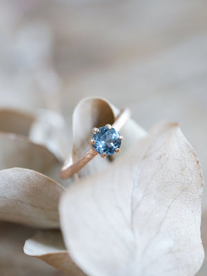 Blue Spinel Ring in Ethical Rose Gold - Gardens of the Sun | Ethical Jewelry