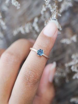 Blue Spinel Ring in Ethical Rose Gold - Gardens of the Sun | Ethical Jewelry