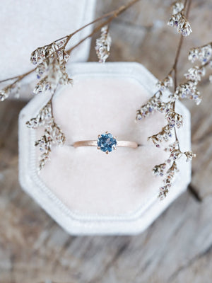 Blue Spinel Ring in Ethical Rose Gold - Gardens of the Sun | Ethical Jewelry