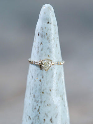 Borneo Shield Diamond Ring in Yellow Gold - Gardens of the Sun | Ethical Jewelry