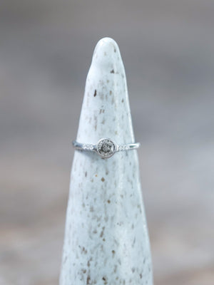 Champagne and Pepper Diamond Ring in White Gold - Gardens of the Sun | Ethical Jewelry