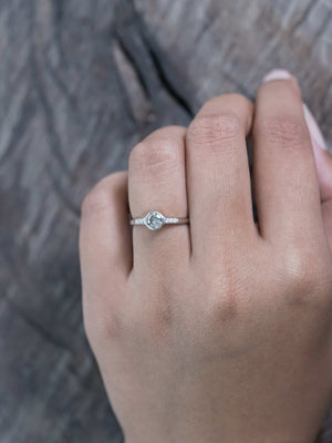 Champagne and Pepper Diamond Ring in White Gold - Gardens of the Sun | Ethical Jewelry