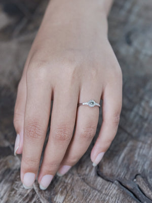 Champagne and Pepper Diamond Ring in White Gold - Gardens of the Sun | Ethical Jewelry