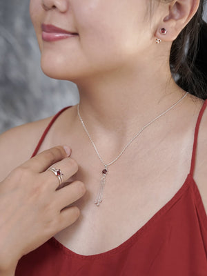 Chinese Knot Garnet Pendant Necklace - Gardens of the Sun | Ethical Jewelry