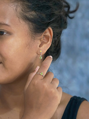 Citrine, Garnet and Peridot Dangling Earrings - Gardens of the Sun | Ethical Jewelry