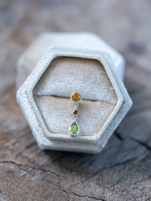 Citrine, Garnet and Peridot Dangling Earrings - Gardens of the Sun | Ethical Jewelry