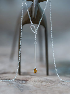 Citrine Matchstick Lariat Necklace - Gardens of the Sun | Ethical Jewelry