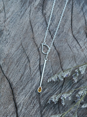 Citrine Matchstick Lariat Necklace - Gardens of the Sun | Ethical Jewelry