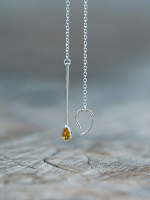 Citrine Matchstick Lariat Necklace - Gardens of the Sun | Ethical Jewelry