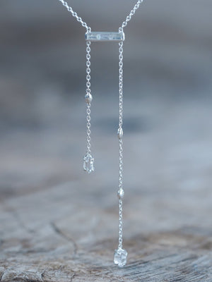 Comet Rain Zircon and Quartz Crystal Necklace - Gardens of the Sun | Ethical Jewelry