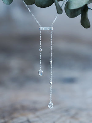 Comet Rain Zircon and Quartz Crystal Necklace - Gardens of the Sun | Ethical Jewelry