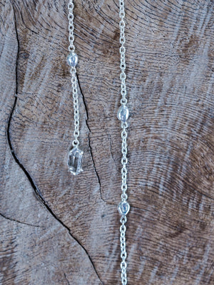 Comet Rain Zircon and Quartz Crystal Necklace - Gardens of the Sun | Ethical Jewelry