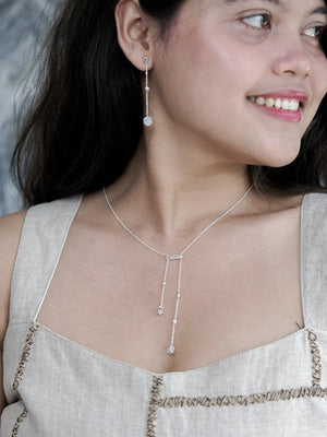 Comet Rain Zircon and Quartz Crystal Necklace - Gardens of the Sun | Ethical Jewelry