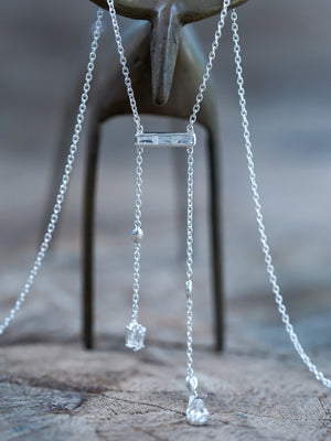 Comet Rain Zircon and Quartz Crystal Necklace - Gardens of the Sun | Ethical Jewelry