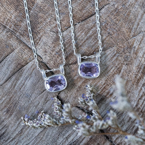 Cushion Amethyst Necklace - Gardens of the Sun | Ethical Jewelry