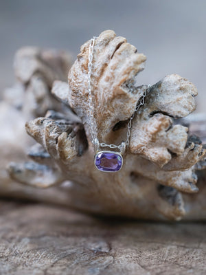 Cushion Amethyst Necklace - Gardens of the Sun | Ethical Jewelry