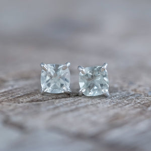 Cushion Green Amethyst Earrings - Gardens of the Sun | Ethical Jewelry