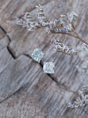 Cushion Green Amethyst Earrings - Gardens of the Sun | Ethical Jewelry