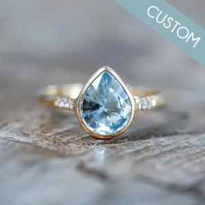 Custom Aquamarine Ring in Gold - Gardens of the Sun | Ethical Jewelry