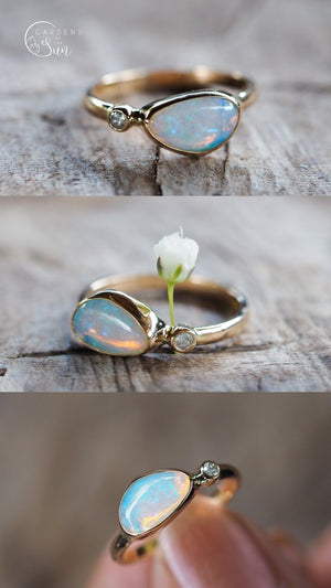Custom Australian Opal Ring in Gold - Gardens of the Sun | Ethical Jewelry