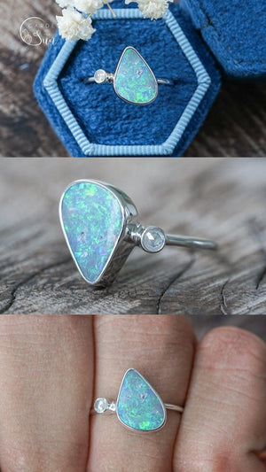 Custom Australian Opal Ring in Gold - Gardens of the Sun | Ethical Jewelry