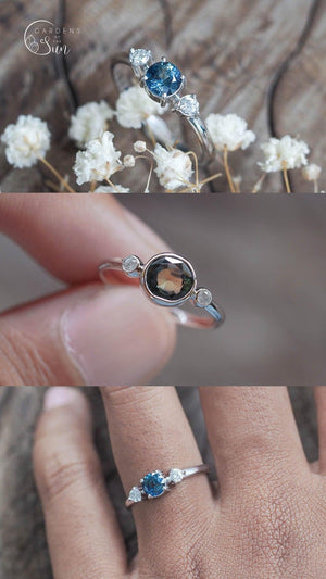 Custom Bicolor Sapphire Ring - Gardens of the Sun | Ethical Jewelry