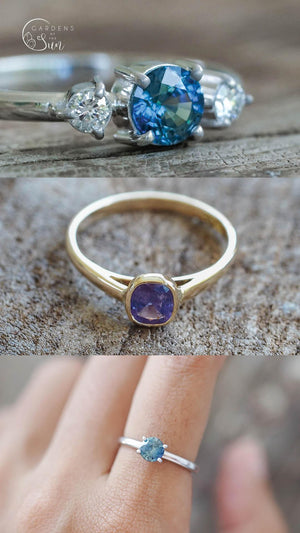 Custom Bicolor Sapphire Ring - Gardens of the Sun | Ethical Jewelry