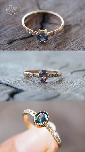 Custom Bicolor Sapphire Ring - Gardens of the Sun | Ethical Jewelry