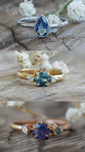 Custom Bicolor Sapphire Ring - Gardens of the Sun | Ethical Jewelry