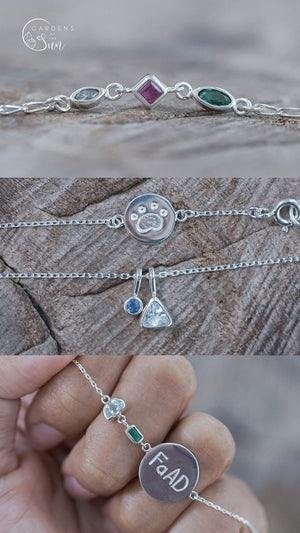 Custom Birthstone Bracelet in Silver - Gardens of the Sun | Ethical Jewelry