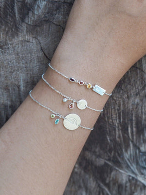 Custom Birthstone Bracelet in Silver - Gardens of the Sun | Ethical Jewelry