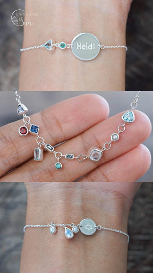 Custom Birthstone Bracelet in Silver - Gardens of the Sun | Ethical Jewelry
