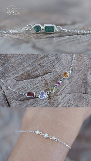 Custom Birthstone Bracelet in Silver - Gardens of the Sun | Ethical Jewelry