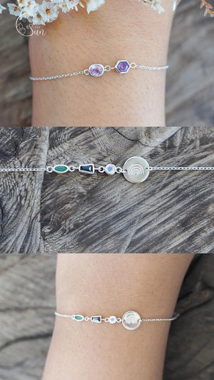 Custom Birthstone Bracelet in Silver - Gardens of the Sun | Ethical Jewelry