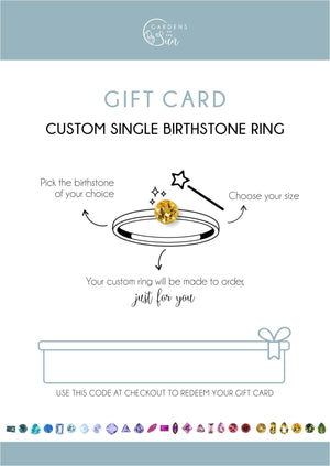 Custom Birthstone Jewelry Gift Card - Gardens of the Sun | Ethical Jewelry