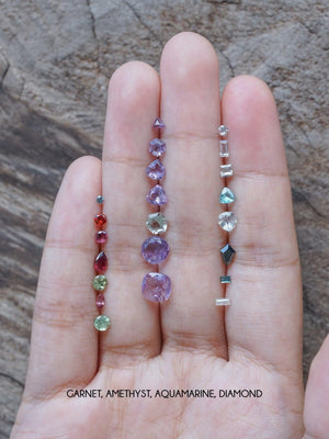 Custom Birthstone Necklace in Silver - Gardens of the Sun | Ethical Jewelry