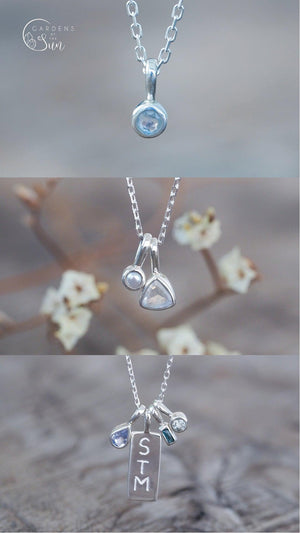 Custom Birthstone Necklace in Silver - Gardens of the Sun | Ethical Jewelry