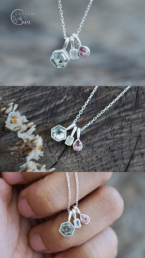 Custom Birthstone Necklace in Silver - Gardens of the Sun | Ethical Jewelry