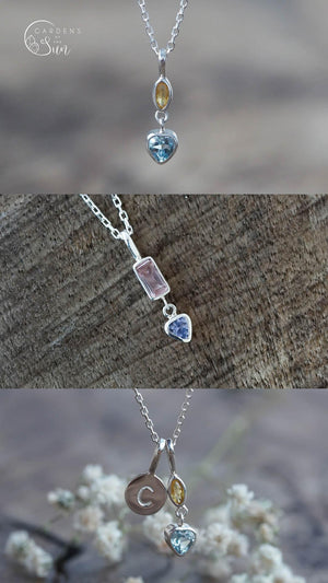 Custom Birthstone Necklace in Silver - Gardens of the Sun | Ethical Jewelry