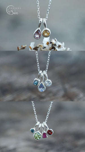 Custom Birthstone Necklace in Silver - Gardens of the Sun | Ethical Jewelry