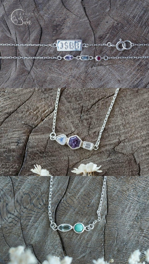 Custom Birthstone Necklace in Silver - Gardens of the Sun | Ethical Jewelry