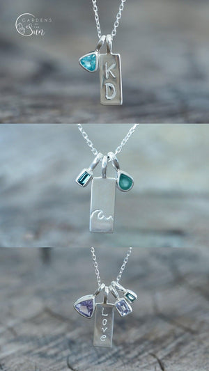 Custom Birthstone Necklace in Silver - Gardens of the Sun | Ethical Jewelry