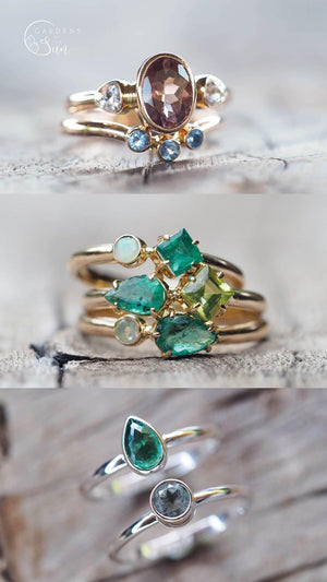 Custom Birthstone Ring in Gold - Gardens of the Sun | Ethical Jewelry
