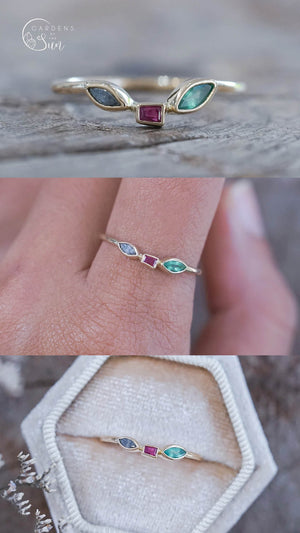 Custom Birthstone Ring in Gold - Gardens of the Sun | Ethical Jewelry